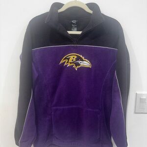 Reebok NFL Ravens Quarter-Zip Fleece • Youth XL • Purple Fleece Jacket